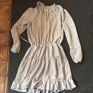 Elegant Gray Long‎ Sleeve Dress